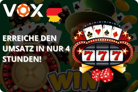 Zweite Einzahlung bei VOX Casino – Erreiche den Umsatz in nur 4 Stunden